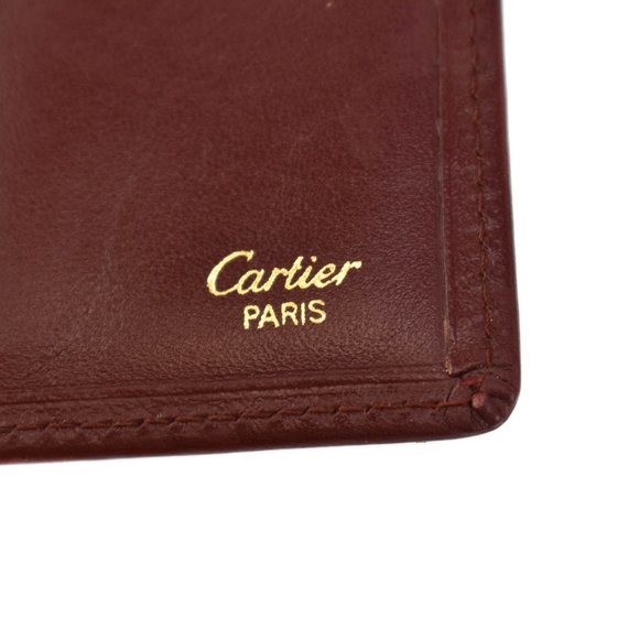 CARTIER: Burgundy, Leather Double C Logo Wallet pr - Picture 9 of 10